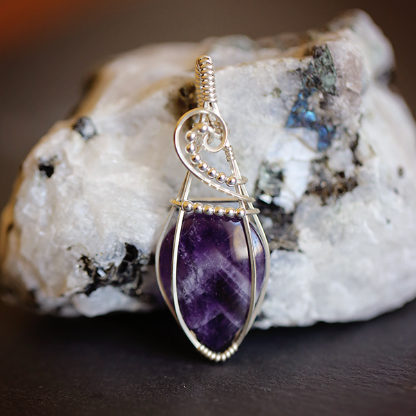 Amethyst Amulet in Sterling Silver