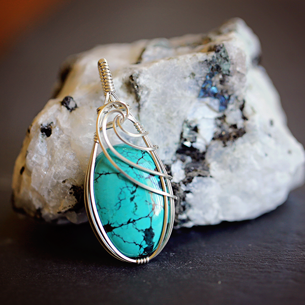 Turquoise Amulet in Sterling Silver